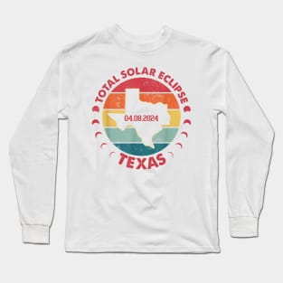 Texas Solar Eclipse 2024 Long Sleeve T-Shirt